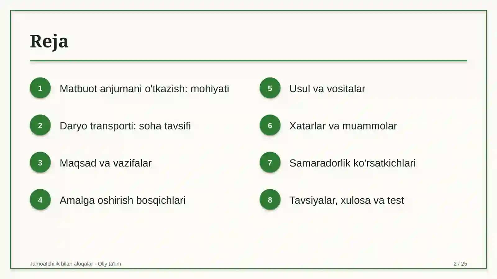 Matbuot anjumani o'tkazish: mohiyati 2