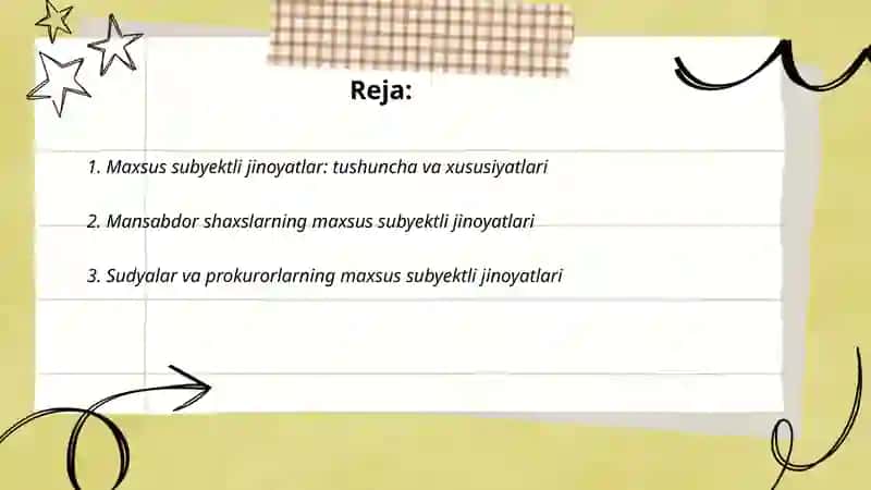 Maxsus subyektli jinoyatlar 2