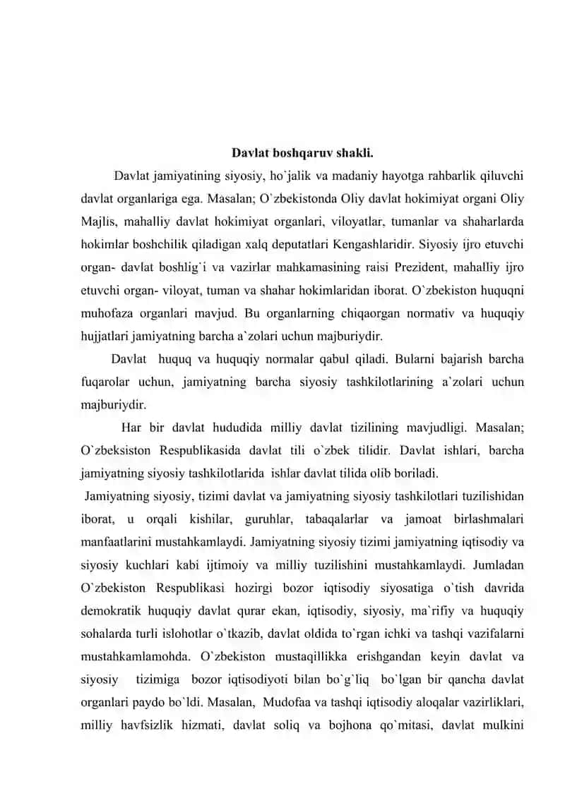 Davlat shakllari va tuzilishi 2
