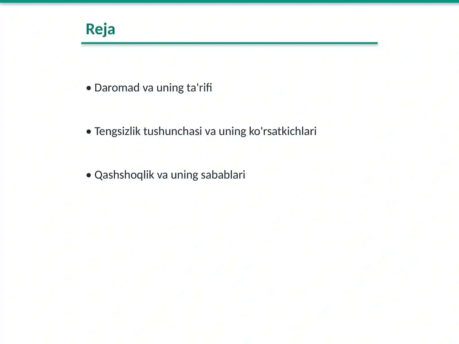 Daromatlarni taqdimlash tengsizlik va qashshoqlik 2