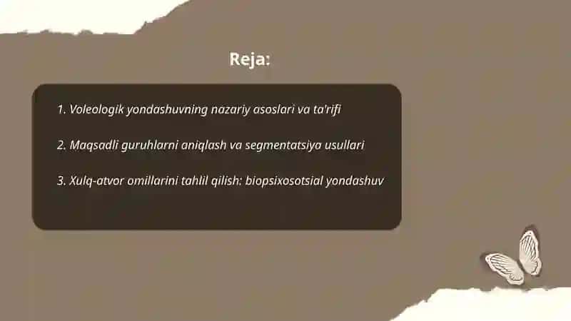 Maqsadli guruhlar va xulq atvor omillariga ta'sir ko'rsatishning voleologik yondashuvi 2