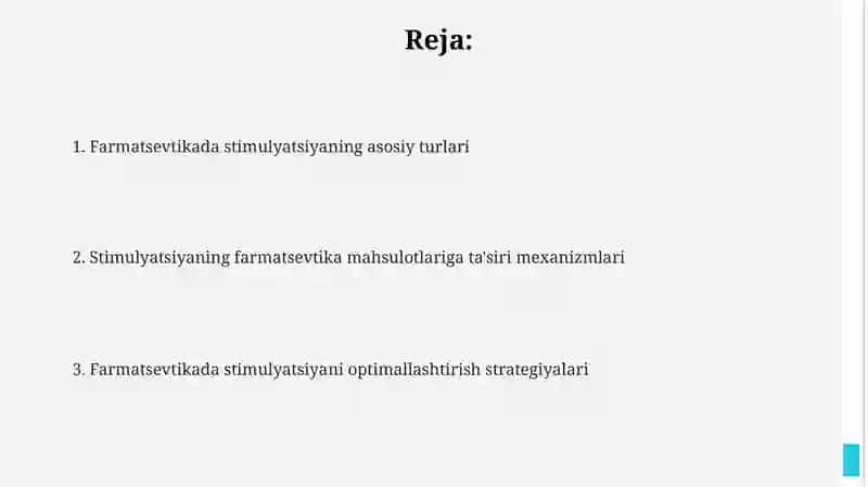 Farmatsevtikada stimulyatsiyani optimallashtirish strategiyalari 2