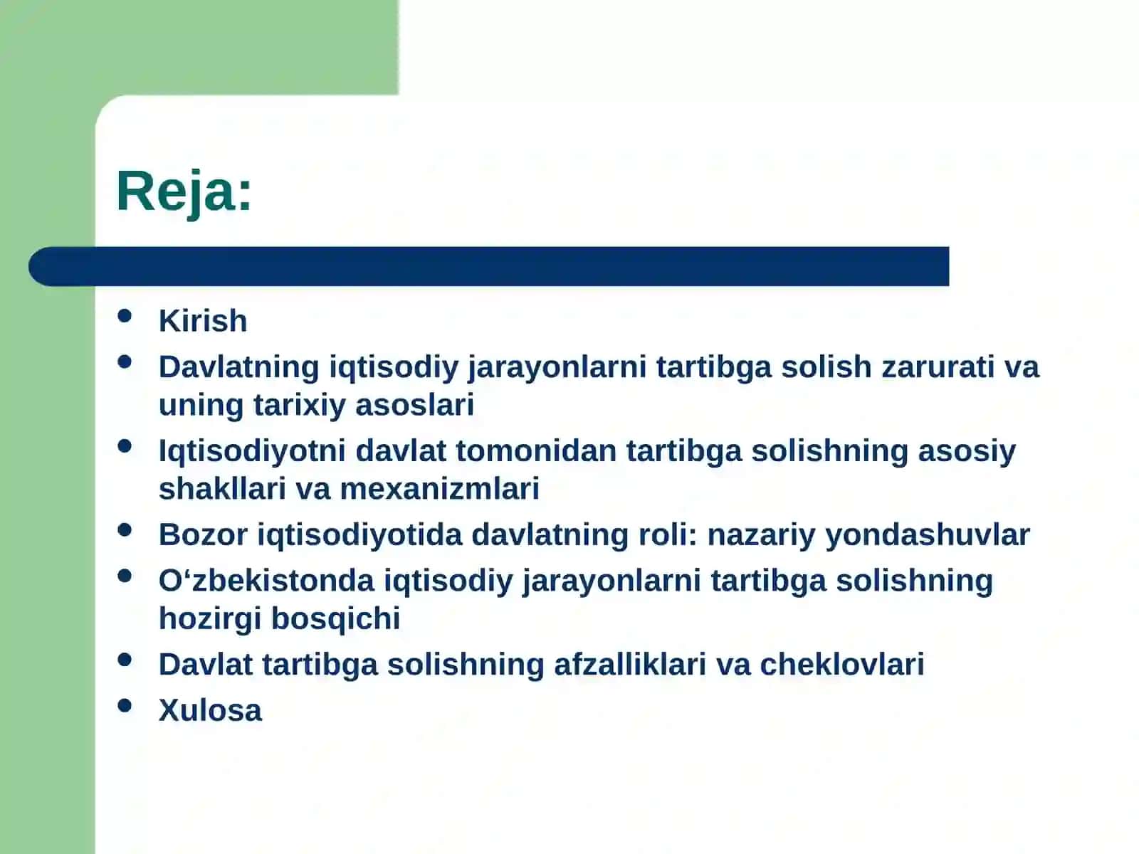 Davlatning iqtisodiy jarayonlarni tartibga solishdagi roli 2