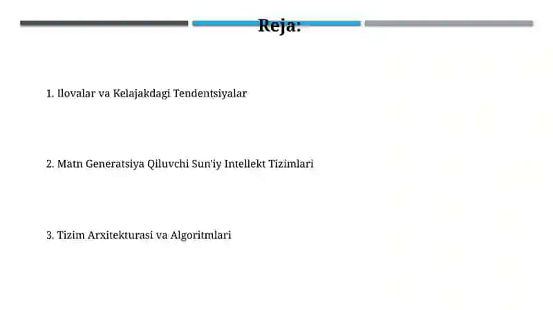 Matn Generatsiya Qilish Uchun Sun'iy Intellekt Tizimlari 2