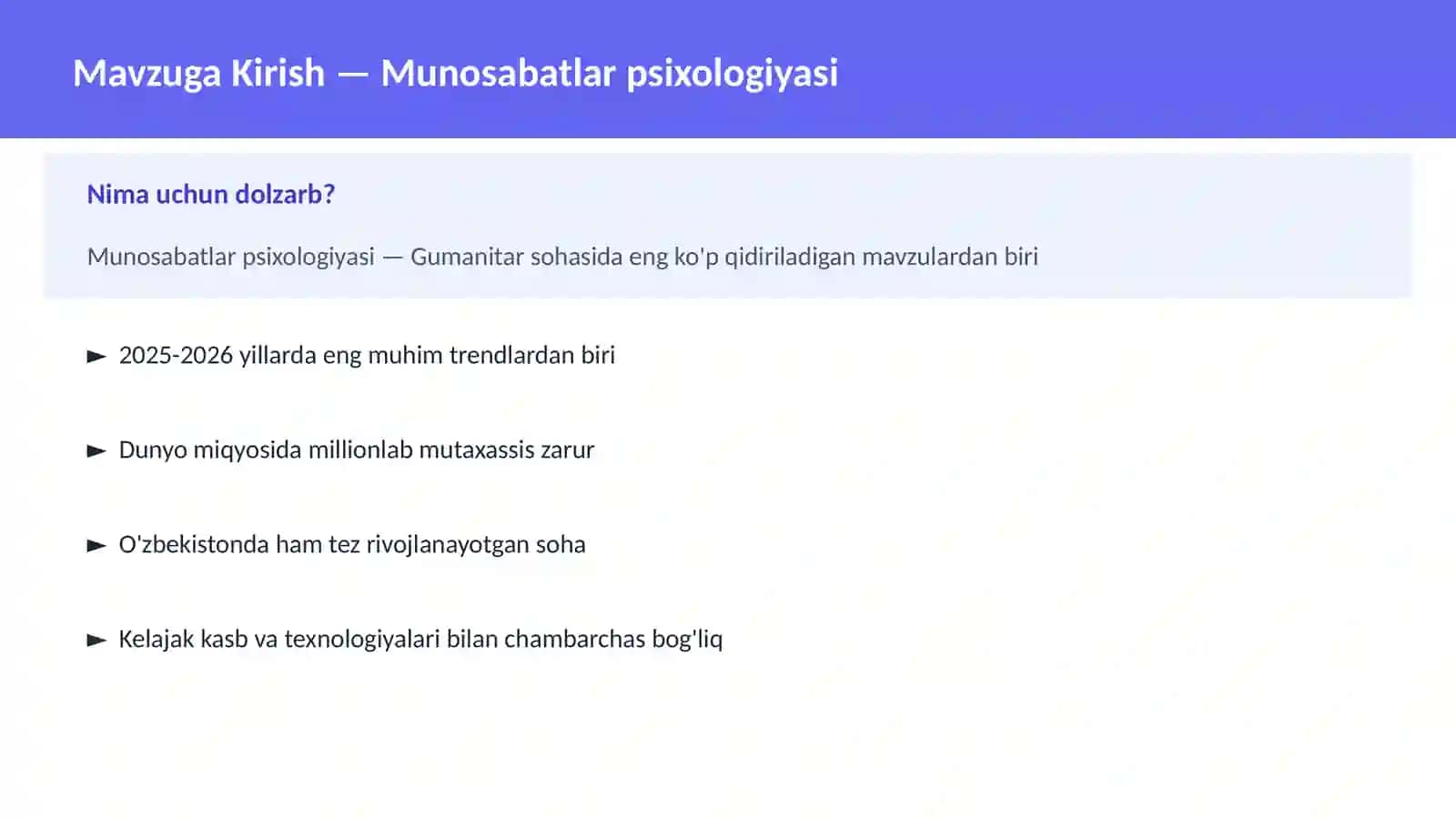 Munosabatlar psixologiyasi 2