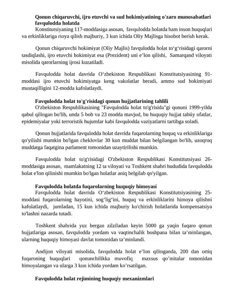 Favqulodda holat to'g'risidagi konstitutsiyaviy huquq 2
