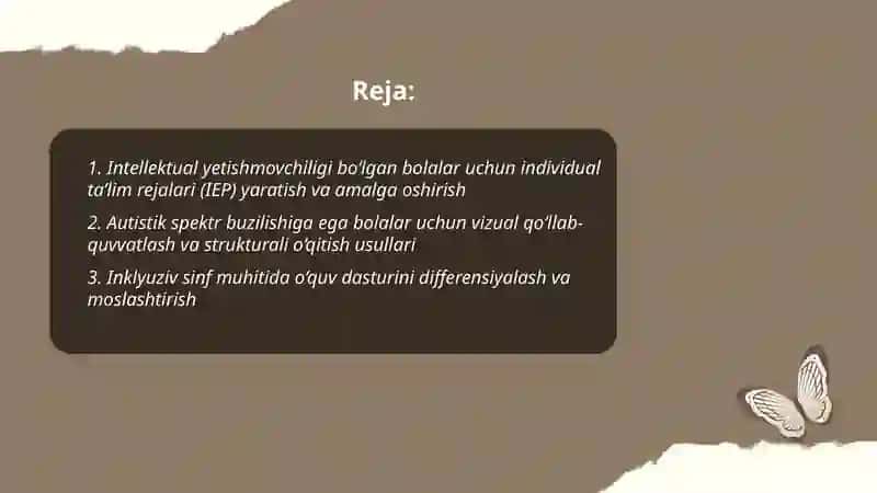 Turli darajadagi intellektual yetishmovchiligi bo‘lgan bolalar uchun inklyuziv ta’lim strategiyalari va ularni amalga oshirish shart-sharoitlari 2