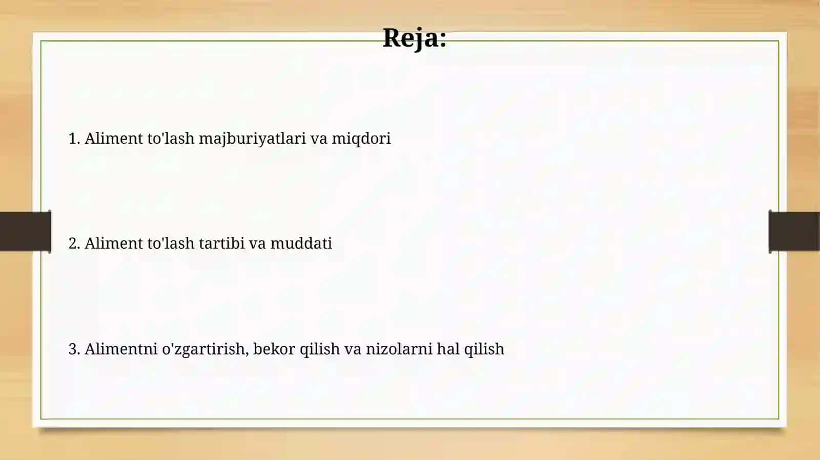 Aliment to'lash majburiyatlari va miqdori 2