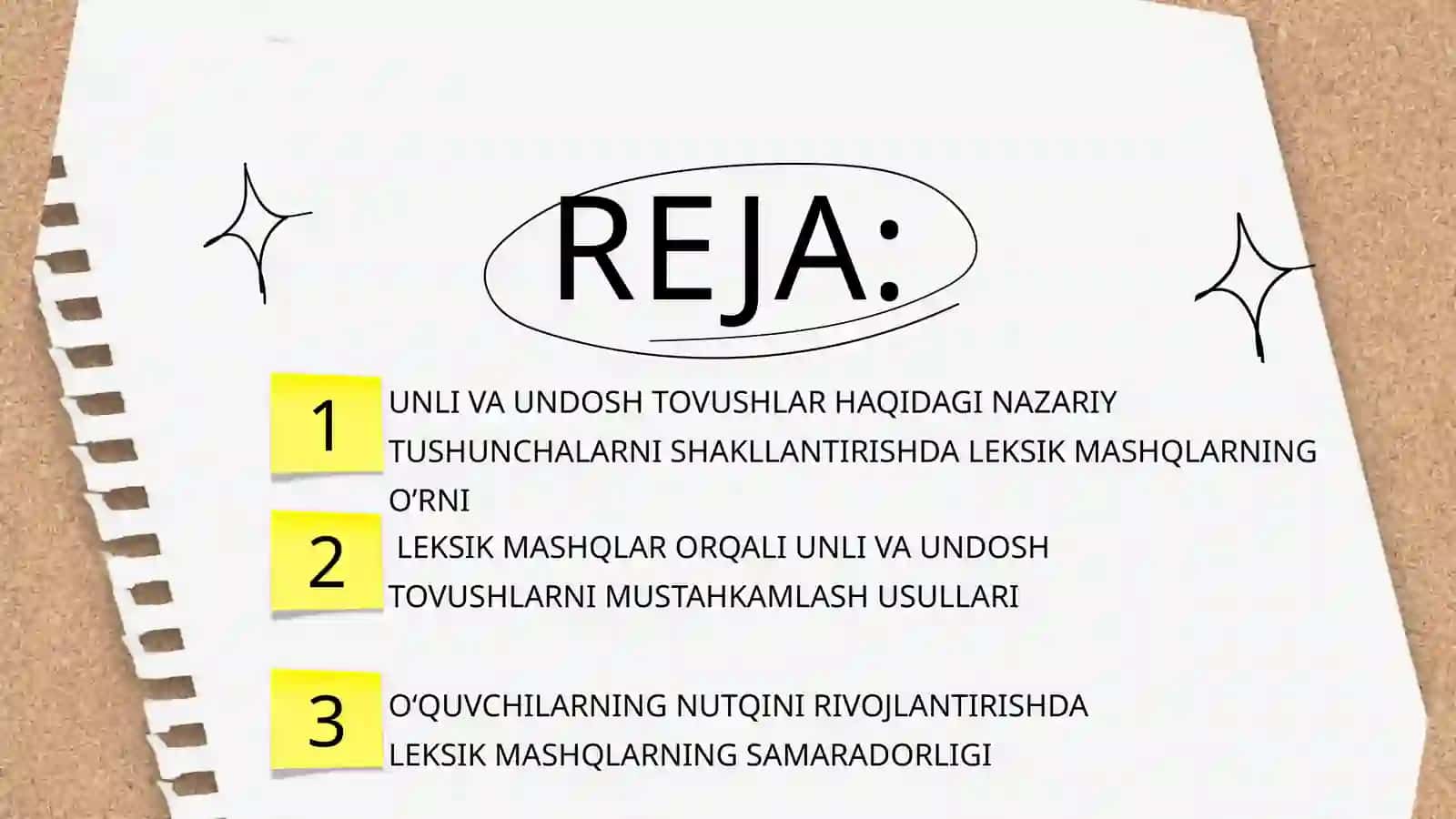 Unli va undosh tovushlarni o'rgatishda leksik mashqlarni tashkil etish 2