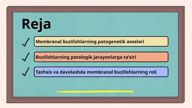 Membranalar buzilishlarining patologik jarayonlarni kelib chiqishdagi o‘rni. 2