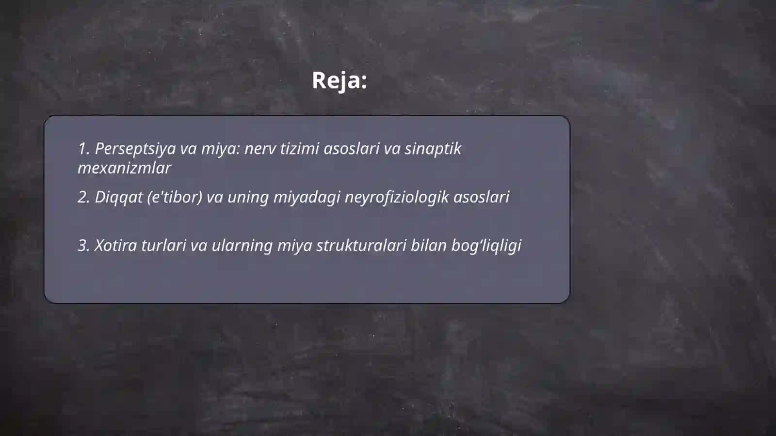 Perseptsiya va miya: nerv tizimi asoslari va sinaptik mexanizmlar 2