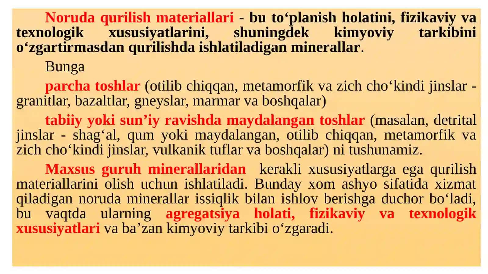 Noruda qurilish materiallari va ularni ishlatilishi 2