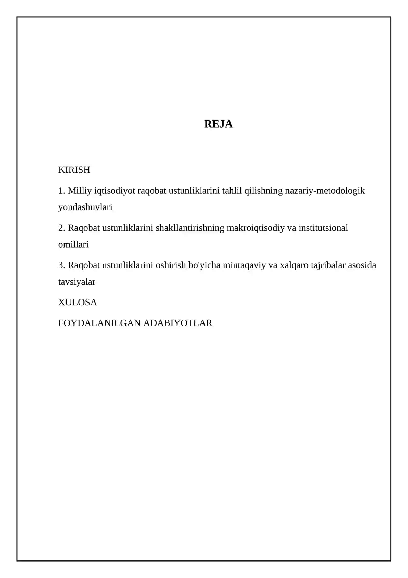 Milliy iqtisodiyotning raqobat ustunliklarini shakllantirishning metodologik asoslari 2