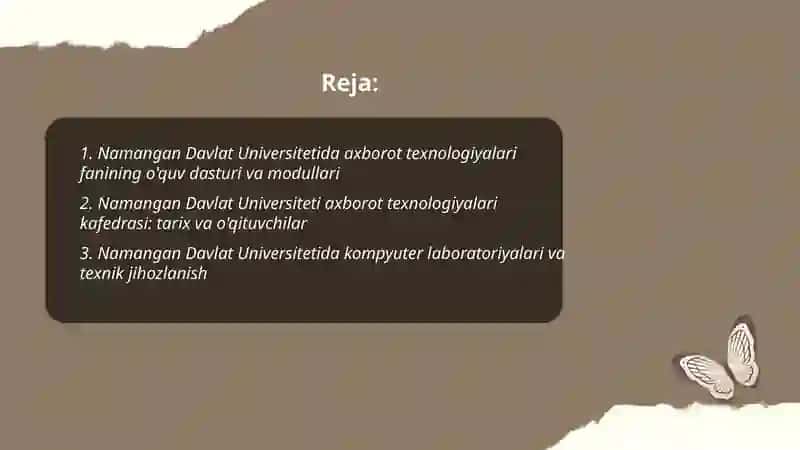 Namangan Davlat Universiteti axborot texnologiyalari 2
