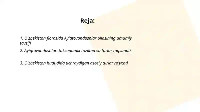 O'zbekiston florasida Ayiqtovondoshlar - (Ranunculaceae) oilasi 2