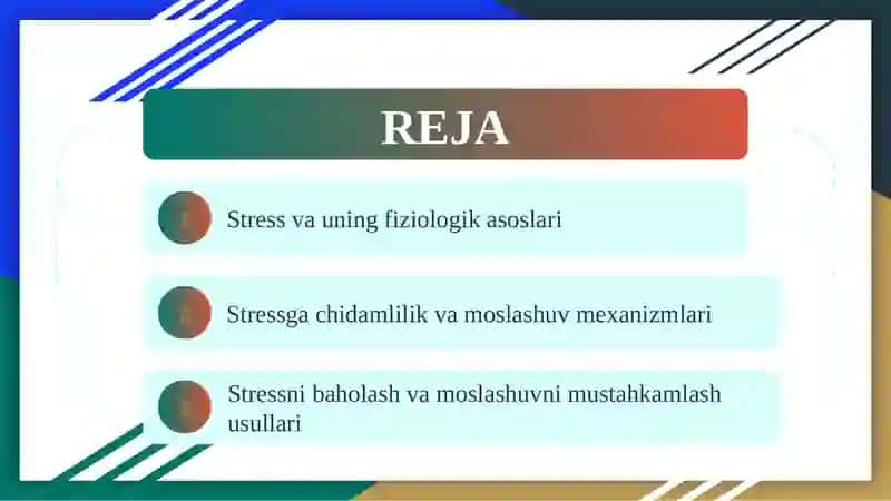 Stressga chidamlilik va moslashuvning fiziologik mexanizmlari 2