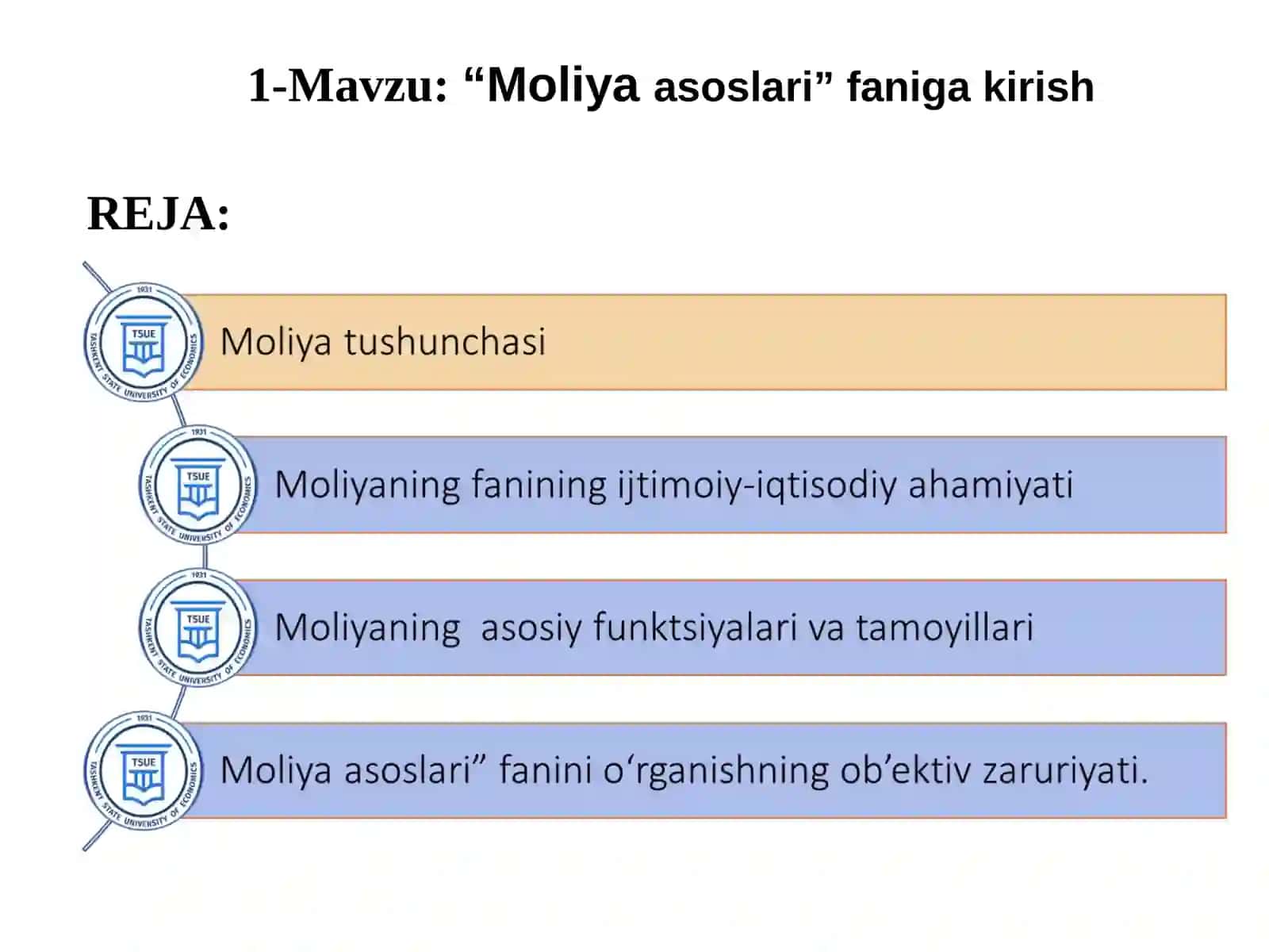 Moliya asoslari faniga kirish 2