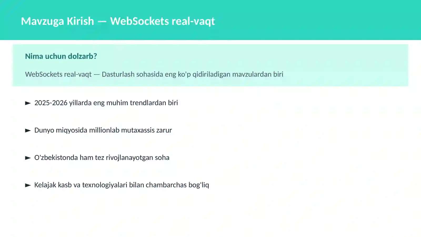 DASTURLASH | JAVASCRIPT VA WEB 2