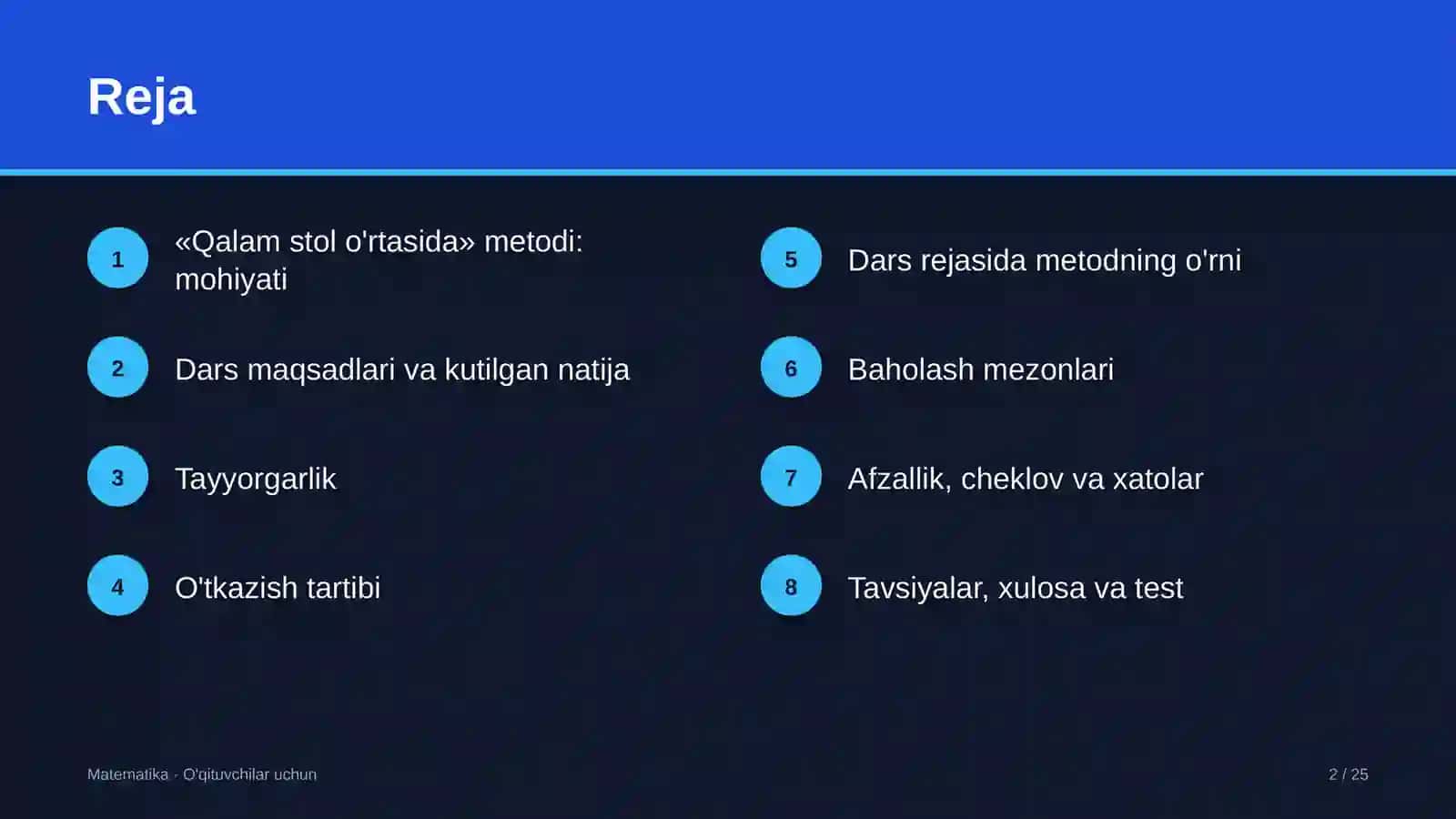 matematika darslarida qalam stol o'rtasida metodidan foydalanish 2443 2