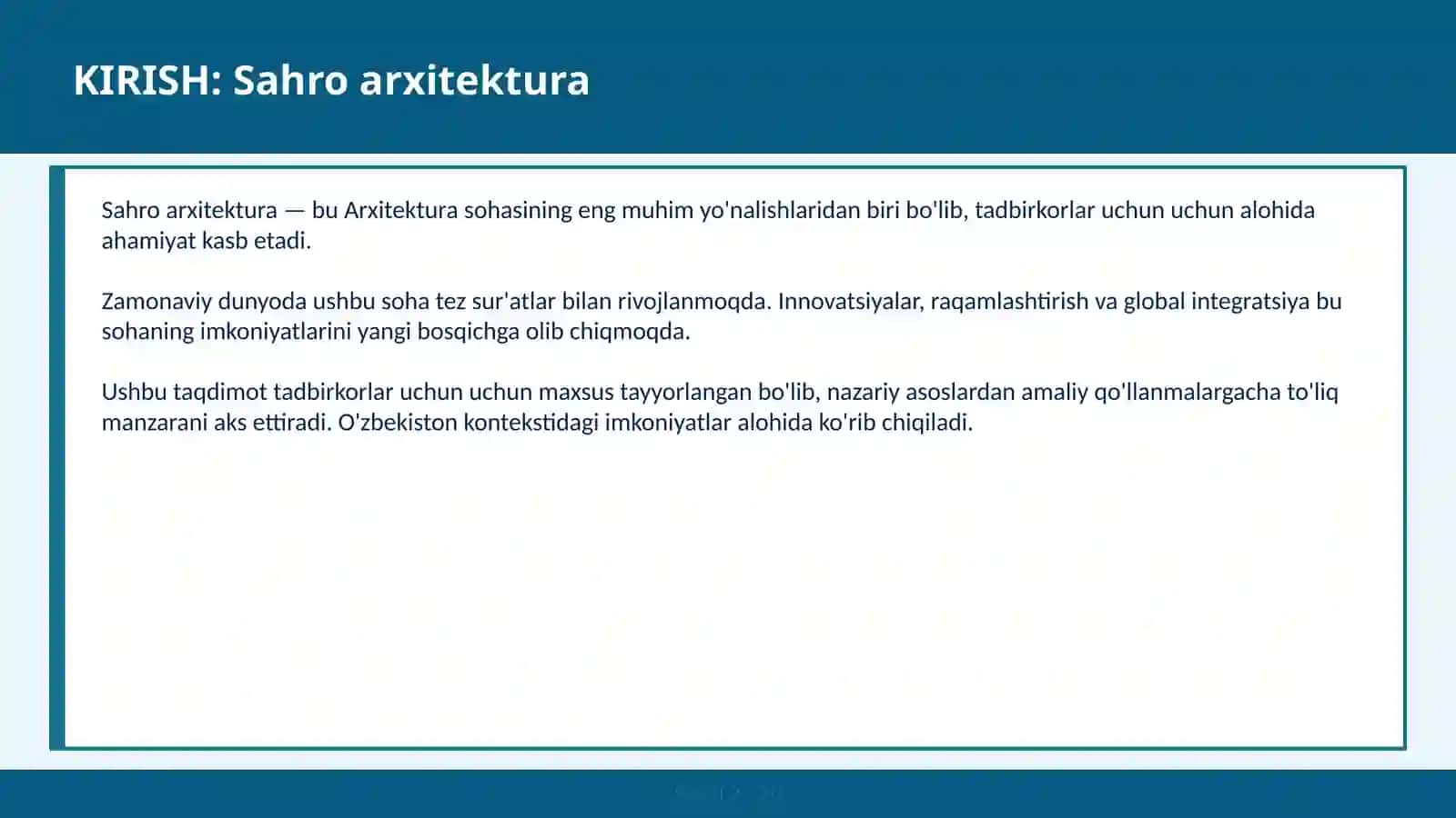 Sahro arxitektura 2