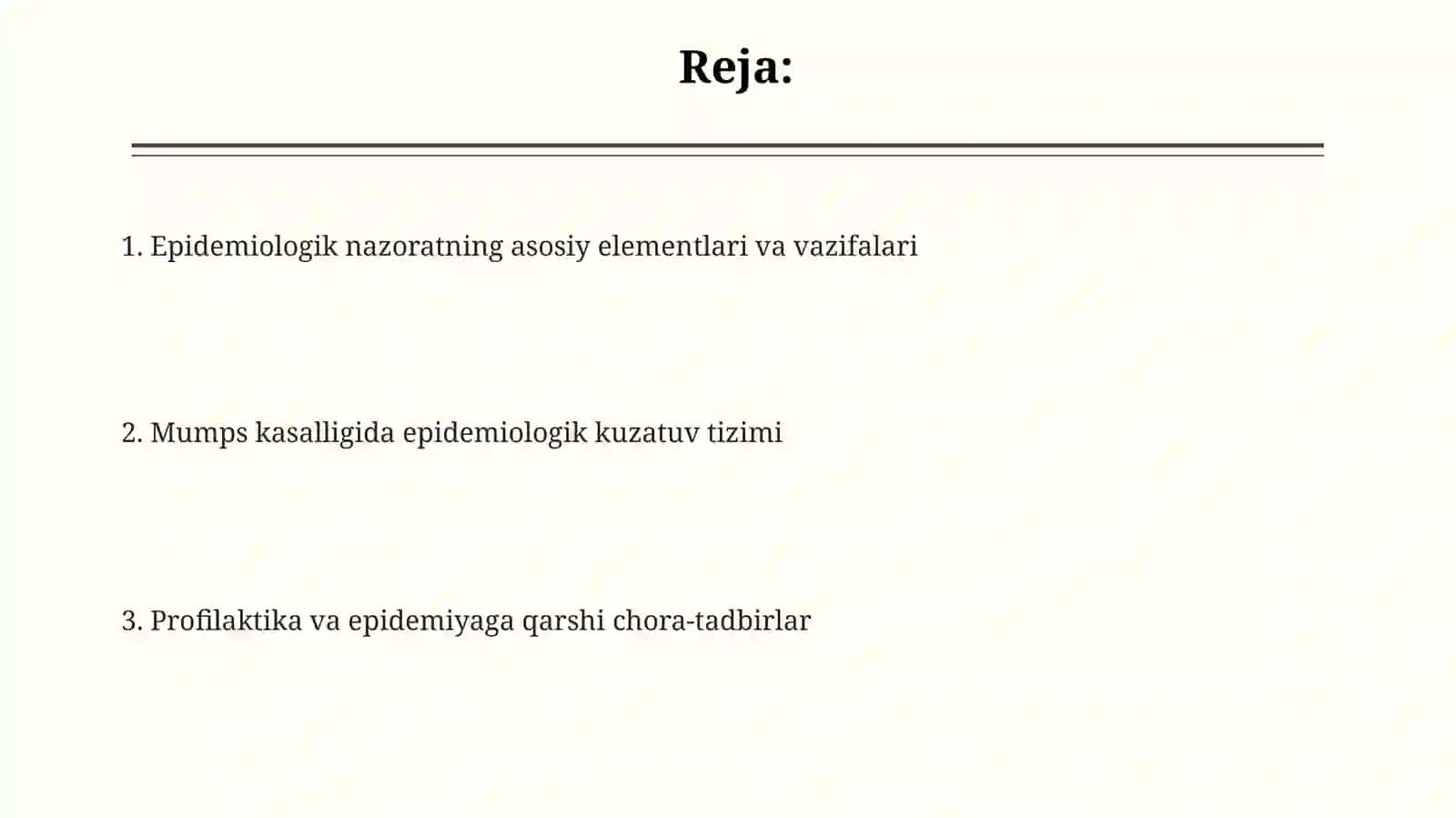 Epidemik parotitda epidemiologik nazoratni tashkillashtirish 2