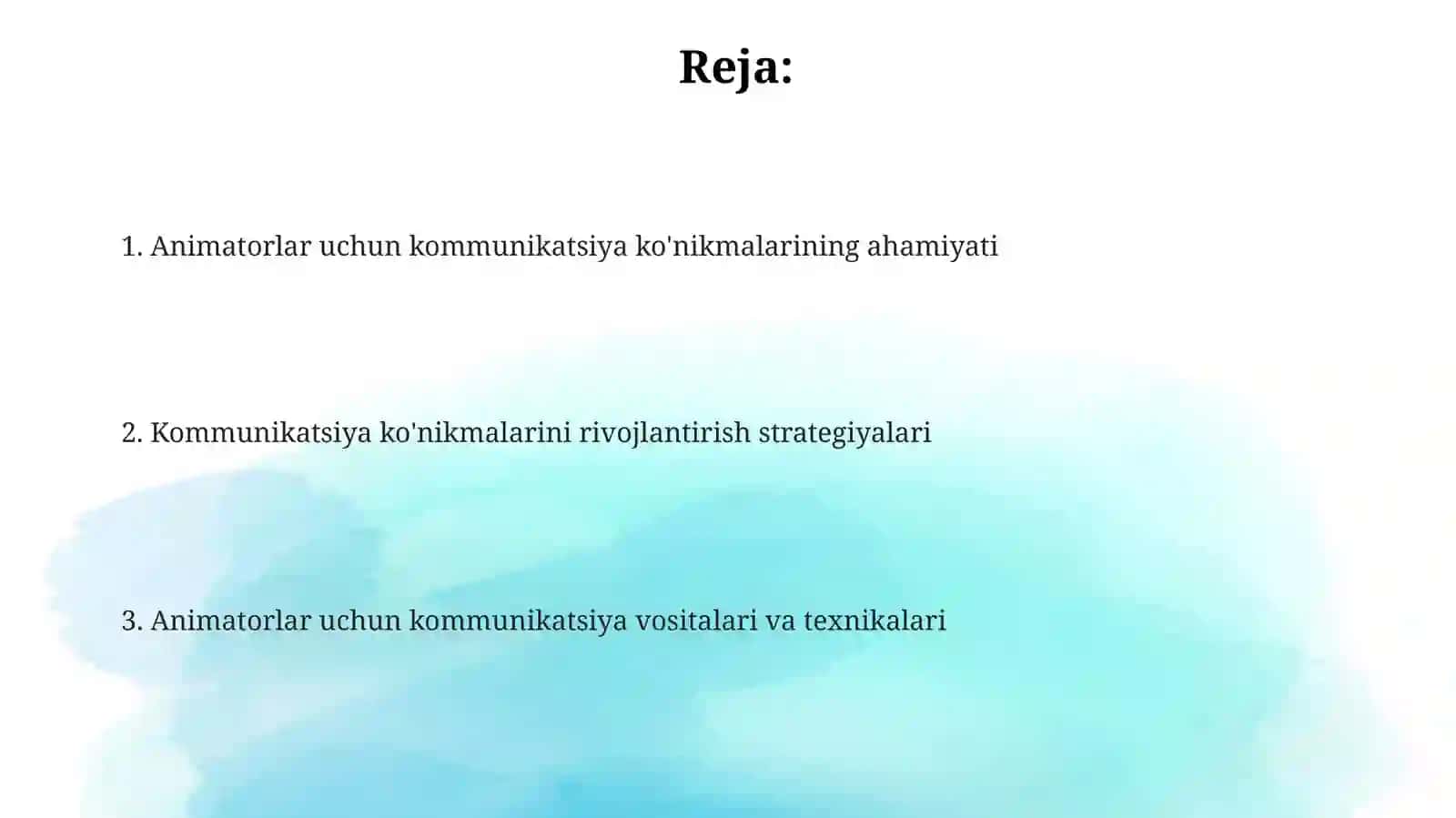 Animatorlik xizmatida kommunikativ koʻnikmalarni rivojlantirish 2