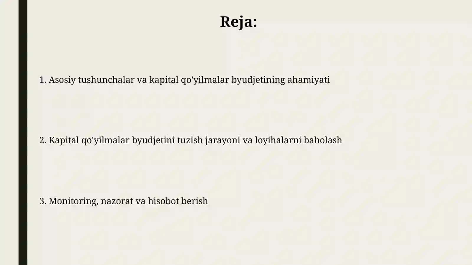 Kapital xarajatlar byudjetini tuzish 2