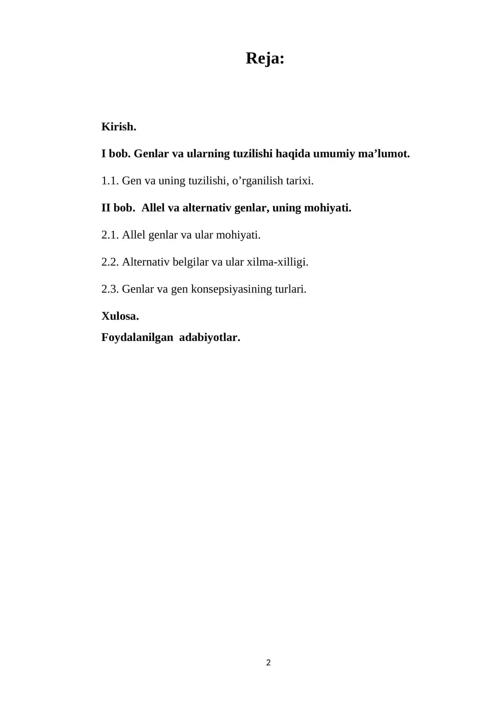 Gen va gen konsepsiyasi haqida tushuncha, allel va alternativ belgilar 2