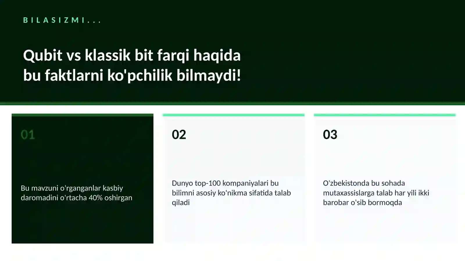 Qubit vs klassik bit farqi 2