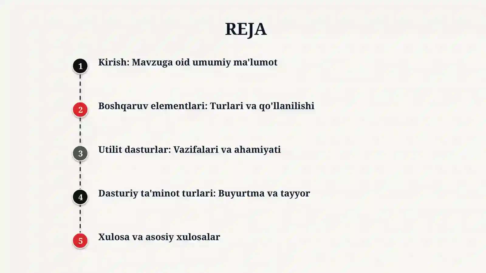 Foydalanuvchi interfeysi dizaynidagi boshqaruv elementlari. Utilit dasturlar. Buyurtma yoki tayyor dasturiy ta`minot. 2
