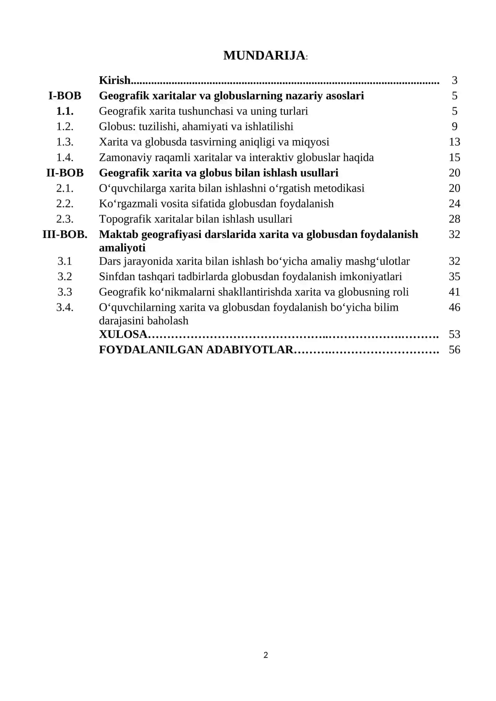 Geografiya va Tabiiy fan o’itish metodikasi 2