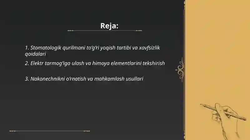 Stomatologik qurilma bilan ishlash 2