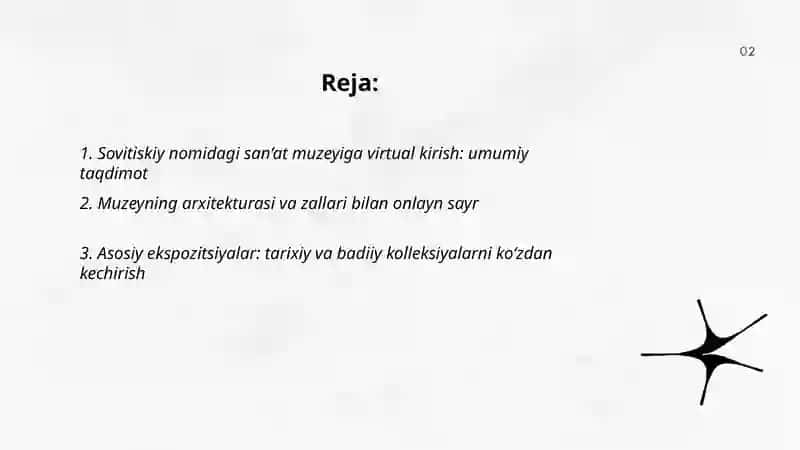 Sovitiskiy nomidagi san’at muzeyiga vertual sayohat qilish 2