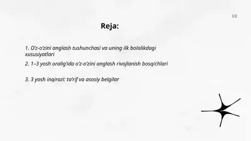 Ilk bolalik davrida o‘z o‘zini anglashning rivojlanishi va 3 yoshlilar inqirozi 2