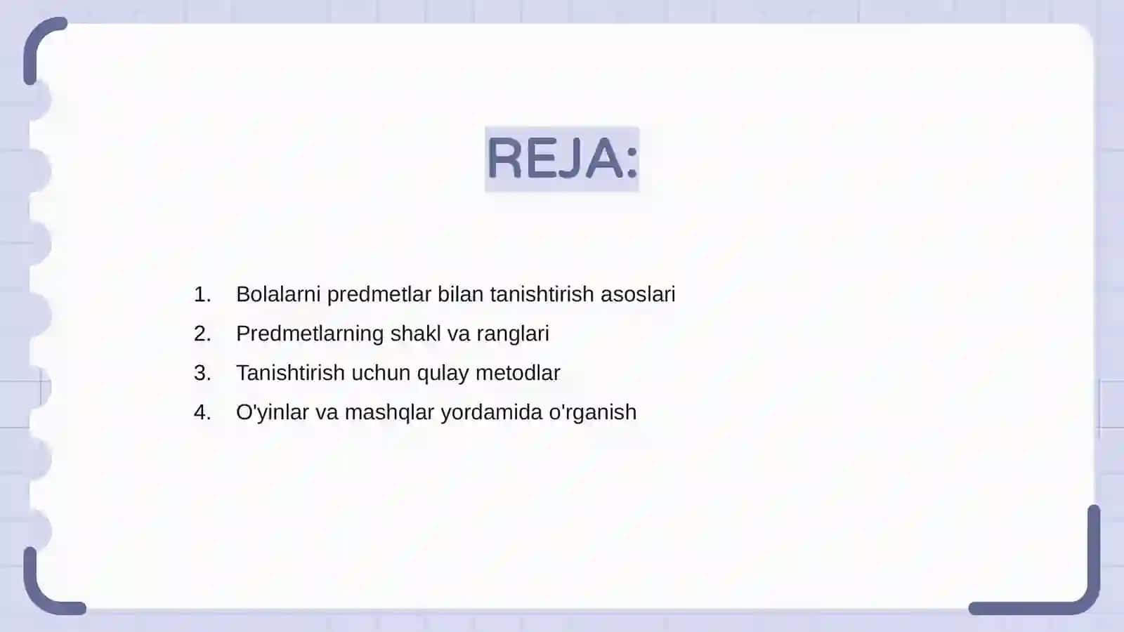 Bolalarni predmetlar shakli bilan tanishtirish vazifalari 2