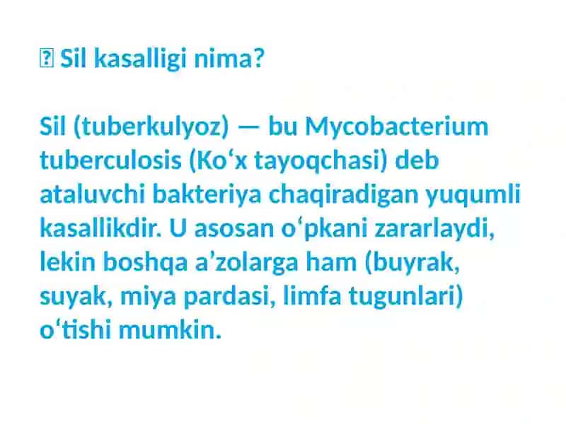 Sil kasalligida nur tashxisoti 2