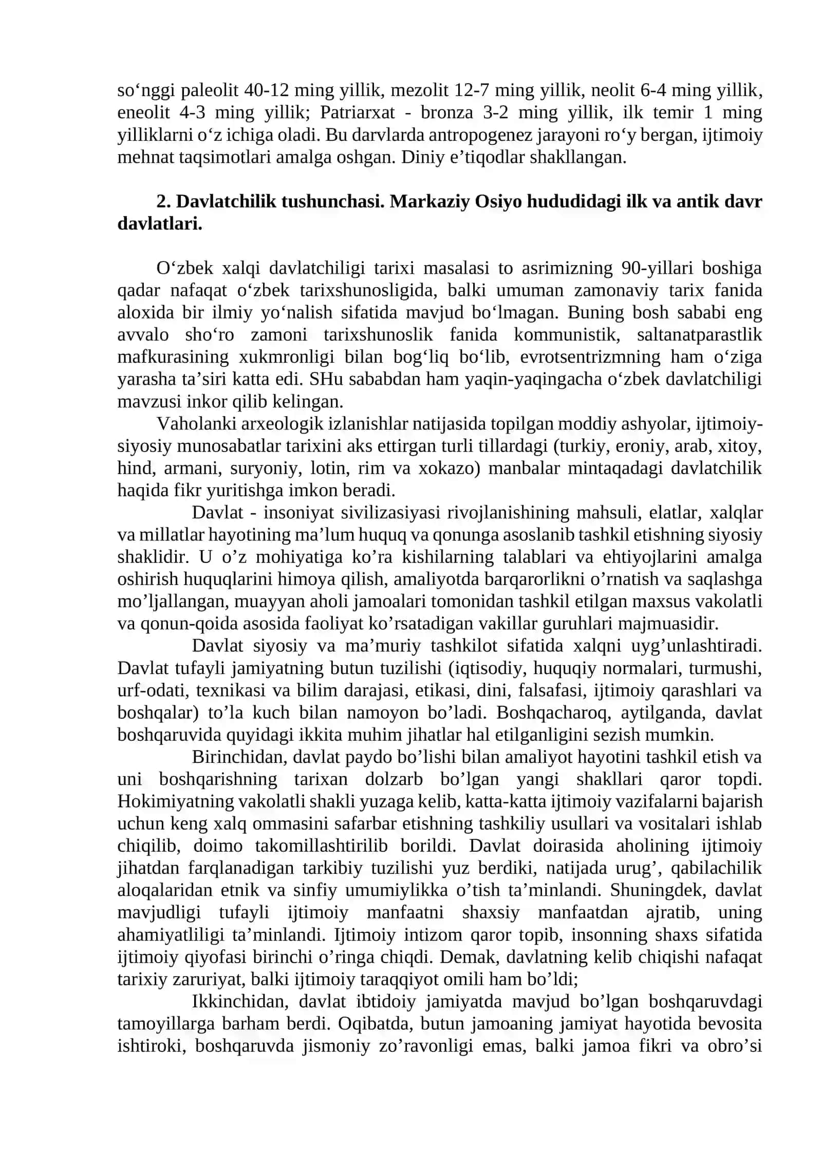 O'zbek davlatchiliginin shakllanishi va taraqqiyot bosqichlari 2