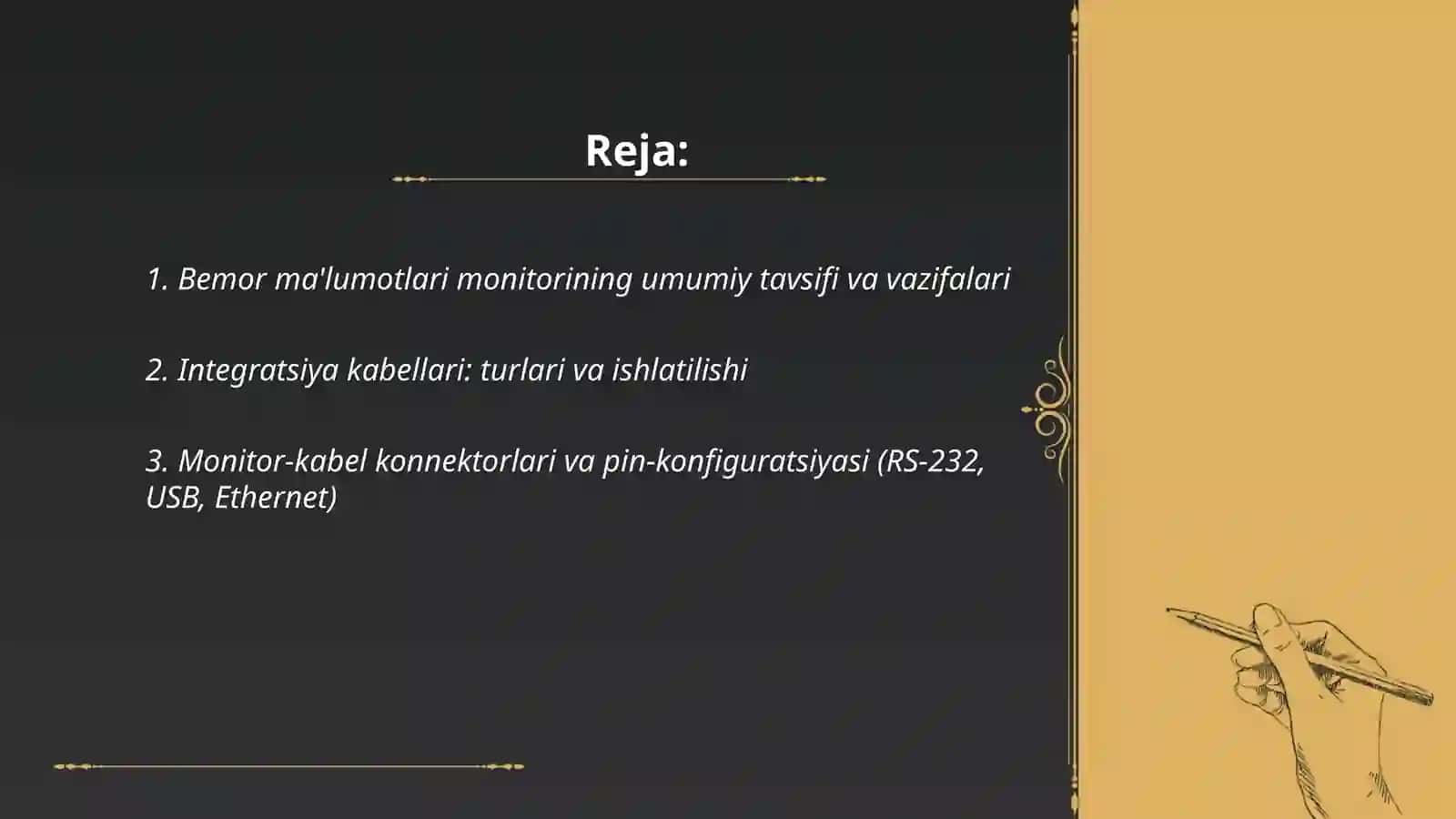 Bemor ma'lumotlari monitori va integratsiya kabellari 2