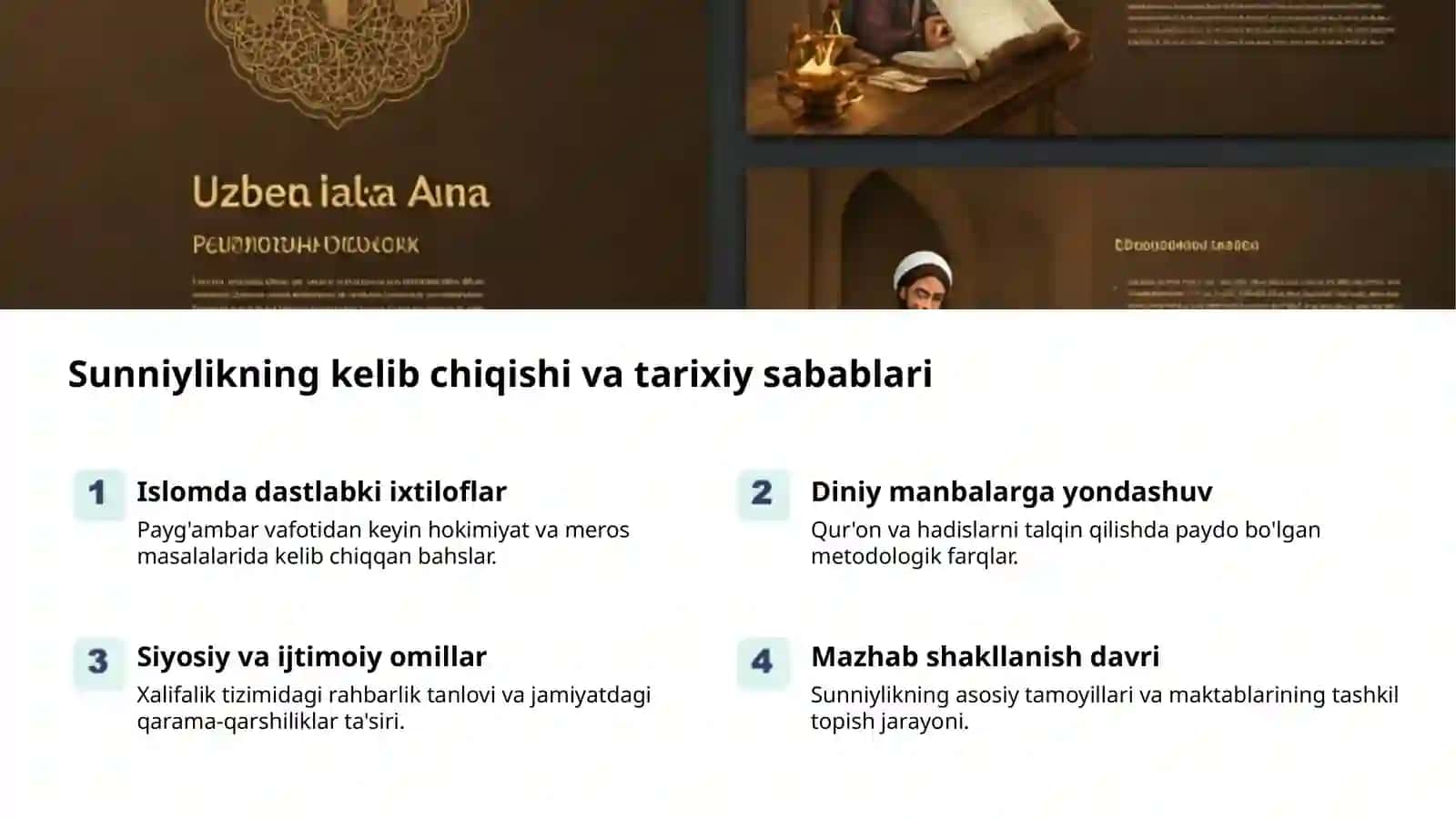 Islomdagi asosiy yo‘nalish va mazhablar 2