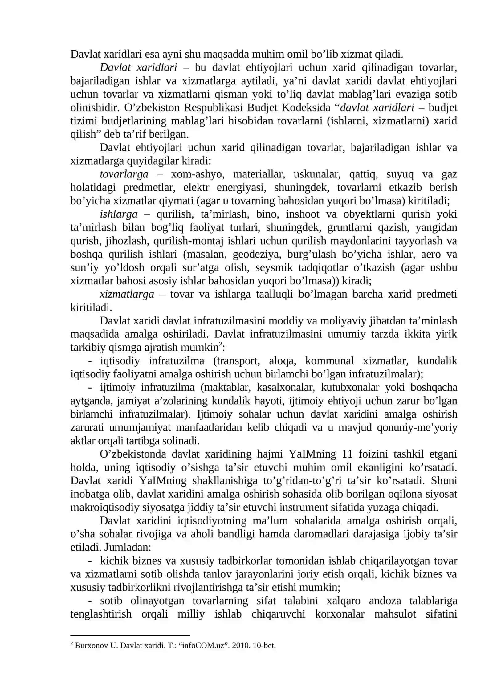 "Davlat xaridi va narxlari" Fani 2