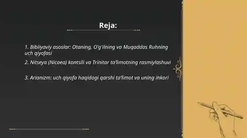 Xristianlik taʼlimotida yakka xudoning 3 qiyofasi haqidagi taʼlimot 2