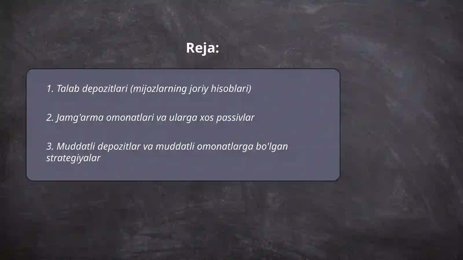 Talab depozitlari (mijozlarning joriy hisoblari) 2