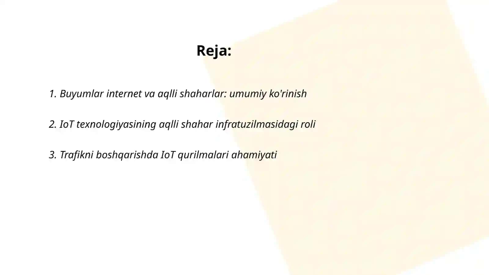 Buyumlar internet va aqlli shaharlar 2