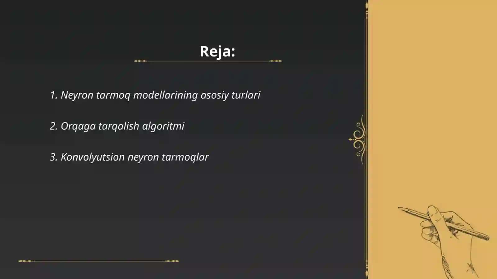 Neyrokompyuterlarni ishlash algoritmalari 2