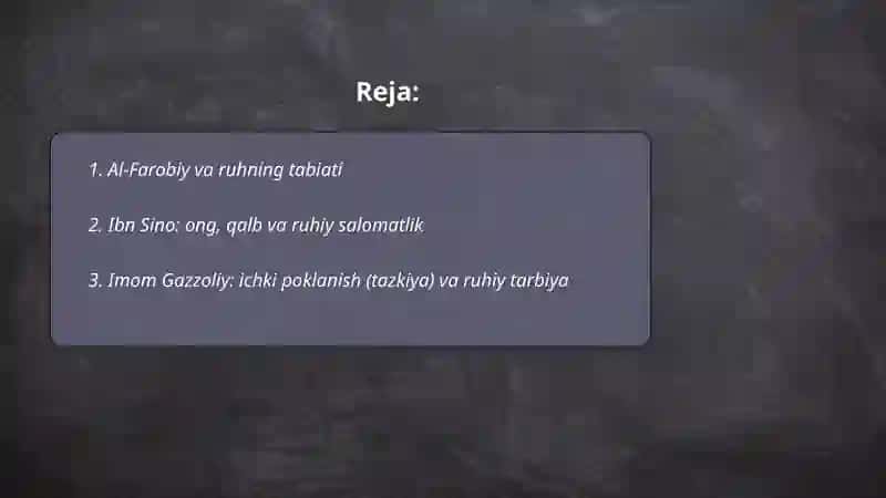 Sharq mutaffakirlarining psixologik g'oyalari 2