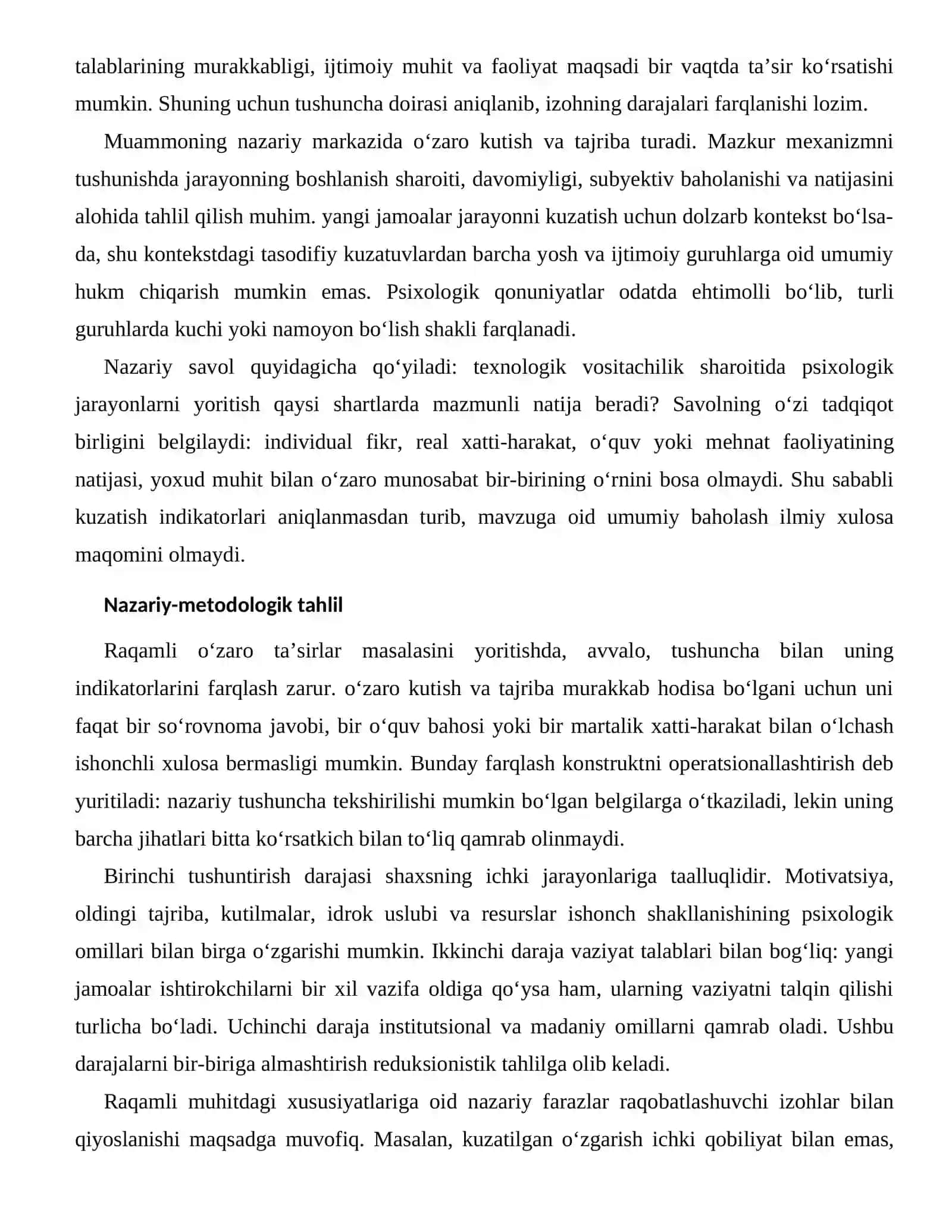 ISHONCH SHAKLLANISHINING PSIXOLOGIK OMILLARI — RAQAMLI MUHITDAGI XUSUSIYATLARI 2