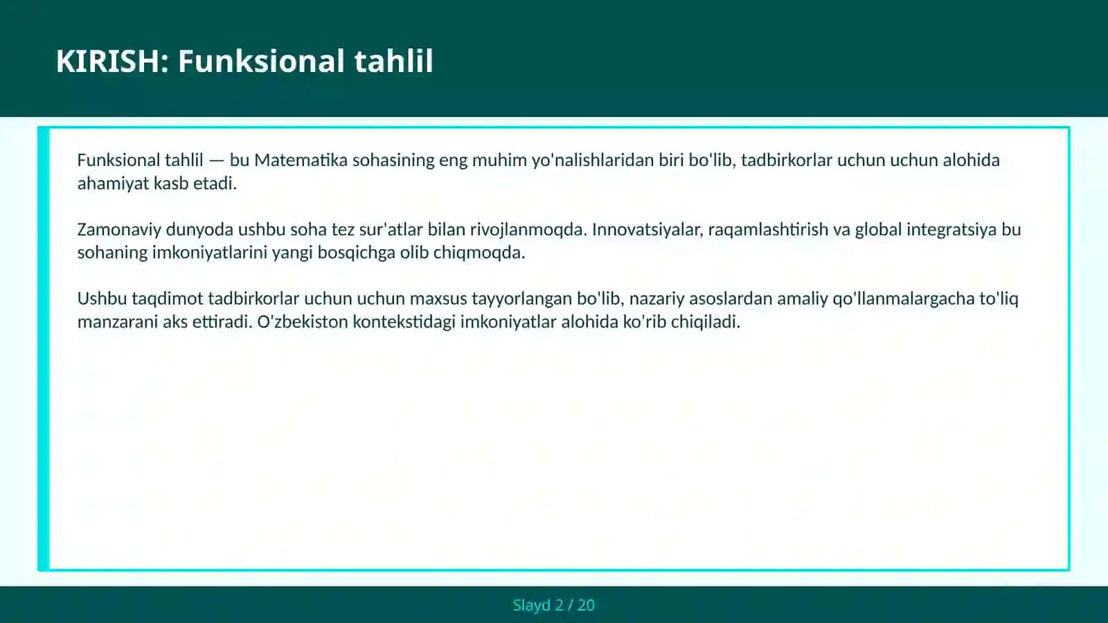 Funksional tahlil 2