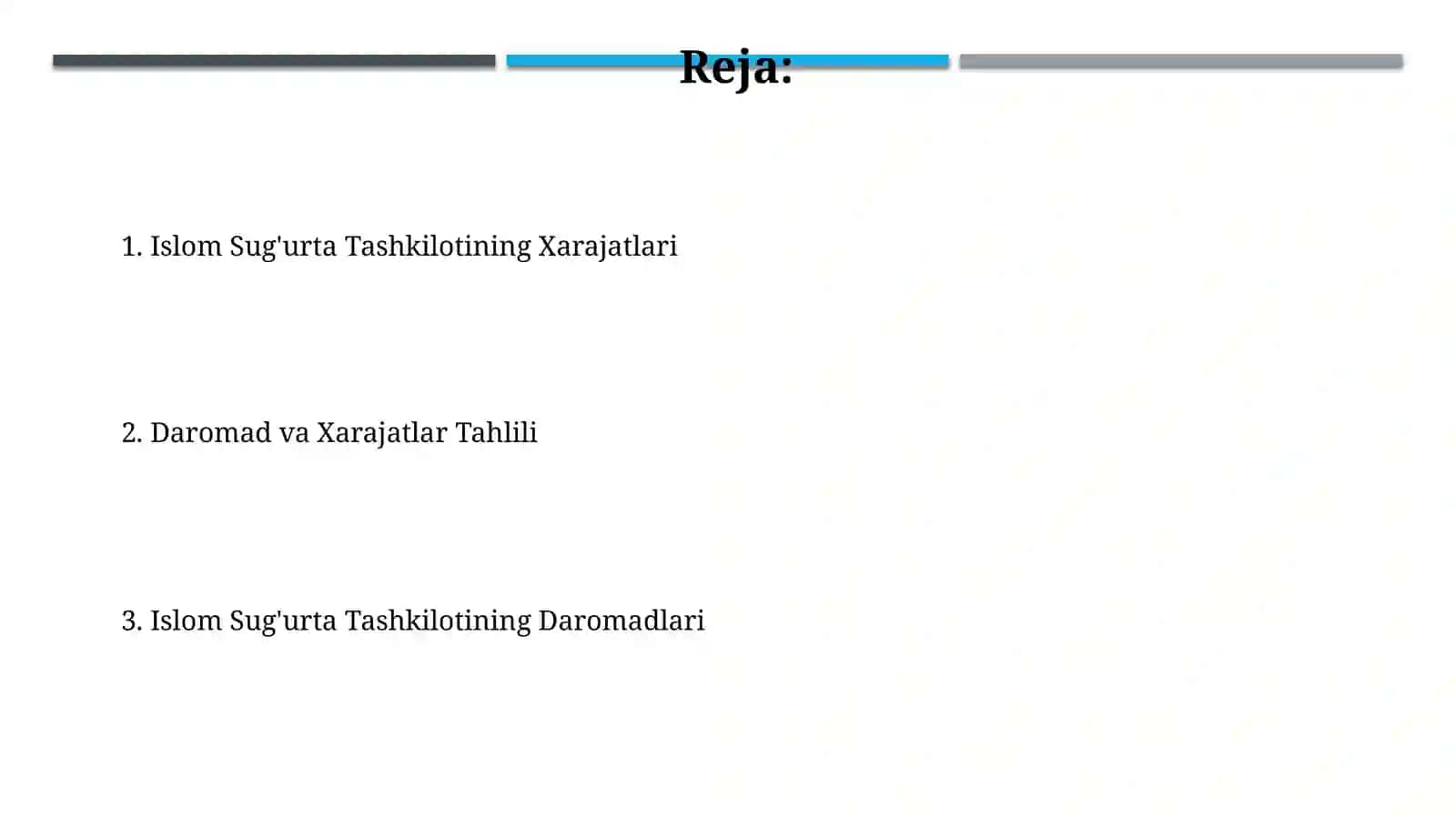 Islom sugʻurta tashkiloti daromadlari va xarajatlari 2