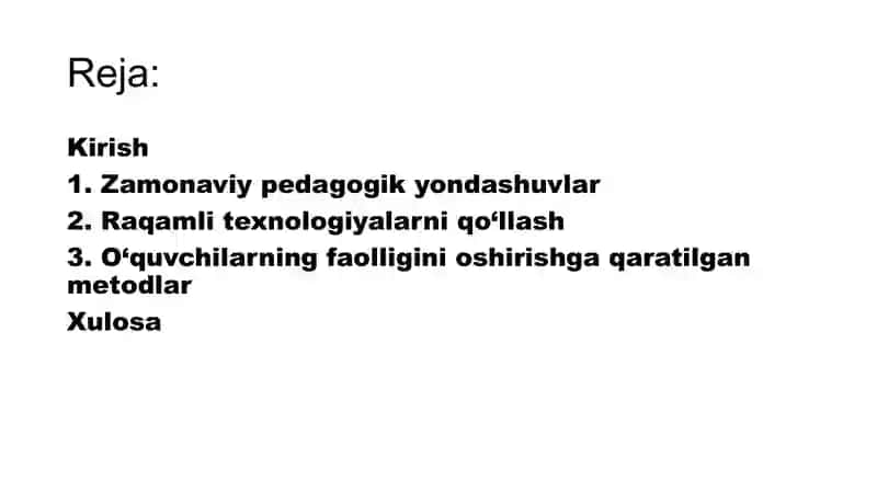 Umumiy o'rta ta'lim maktablarida o'qitish jarayonlarini tashkil etishga doir zamonaviy yondashuvlar 2