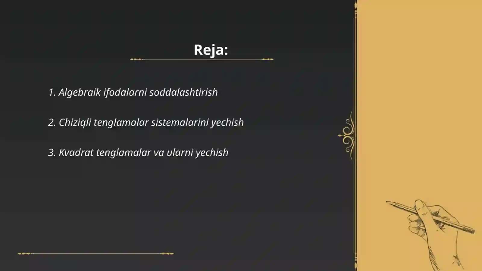 Matematika darsida algebraik masalalar yechish 2